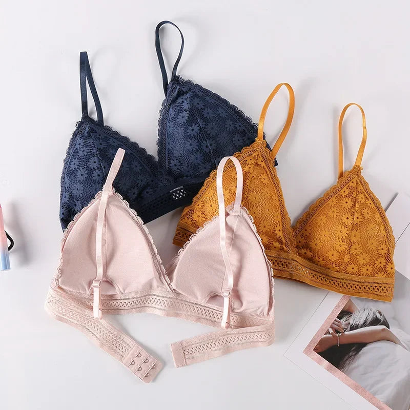 Floral Lace Wireless Push-Up Bra