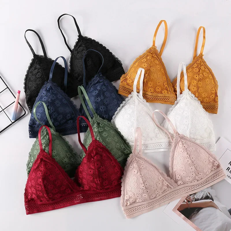 Floral Lace Wireless Push-Up Bra